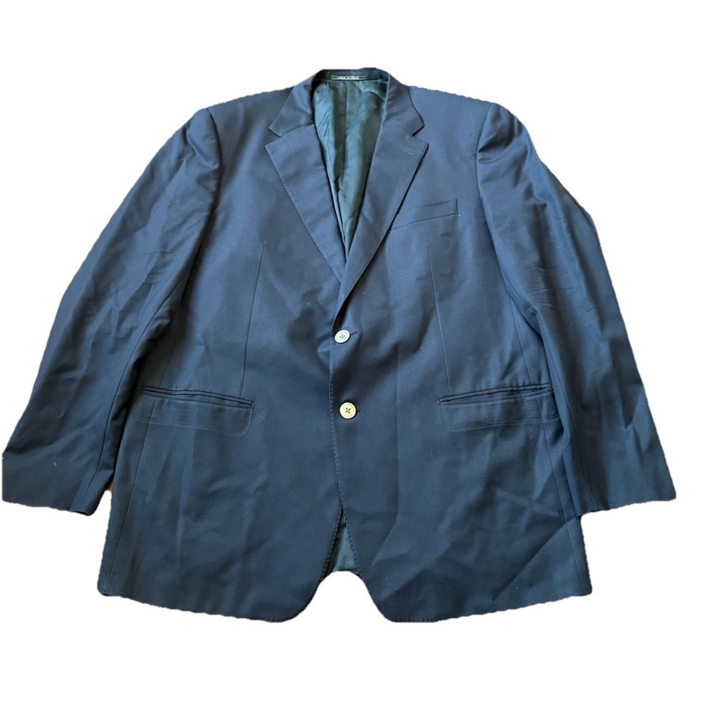 Corneliani Men's Blue Wool/Rayon Blazer Jacket Size 58 7L Made In Italy